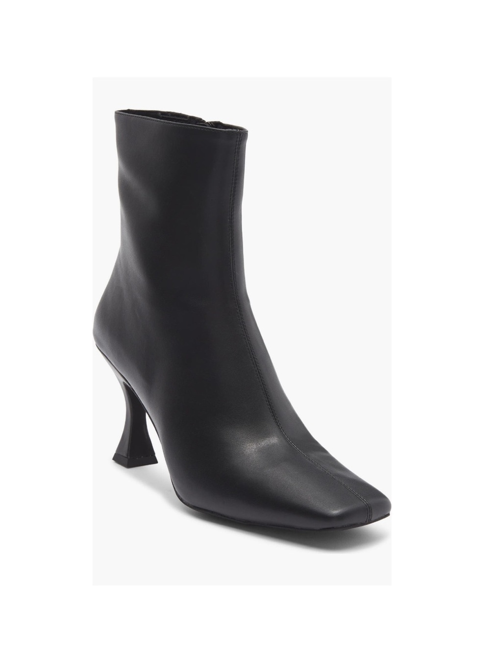 Jeffrey Campbell Chekmat Square-Toe Mid-Heel Ankle Bootie Black Women’s Size 6